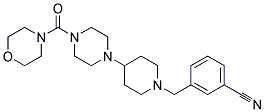 3-((4-[4-(MORPHOLIN-4-YLCARBONYL)PIPERAZIN-1-YL]PIPERIDIN-1-YL)METHYL)BENZONITRILE Struktur