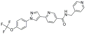 N-(PYRIDIN-4-YLMETHYL)-6-(1-[4-(TRIFLUOROMETHOXY)PHENYL]-1H-PYRAZOL-4-YL)NICOTINAMIDE Struktur