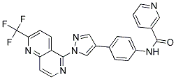 N-(4-(1-[2-(TRIFLUOROMETHYL)-1,6-NAPHTHYRIDIN-5-YL]-1H-PYRAZOL-4-YL)PHENYL)NICOTINAMIDE Struktur