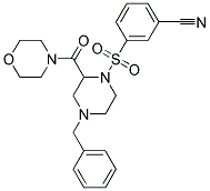 3-([4-BENZYL-2-(MORPHOLIN-4-YLCARBONYL)PIPERAZIN-1-YL]SULFONYL)BENZONITRILE Struktur