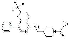 N-([1-(CYCLOPROPYLCARBONYL)PIPERIDIN-4-YL]METHYL)-8-PHENYL-2-(TRIFLUOROMETHYL)-1,6-NAPHTHYRIDIN-5-AMINE Struktur