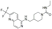 N-ETHYL-4-(([2-(TRIFLUOROMETHYL)-1,6-NAPHTHYRIDIN-5-YL]AMINO)METHYL)PIPERIDINE-1-CARBOXAMIDE Struktur