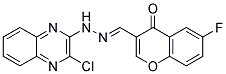 3-[(3-CHLOROQUINOXALIN-2-YL)-HYDRAZONOMETHYL]-6-FLUORO-CHROMEN-4-ONE Struktur