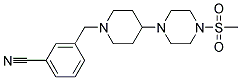 3-((4-[4-(METHYLSULFONYL)PIPERAZIN-1-YL]PIPERIDIN-1-YL)METHYL)BENZONITRILE Struktur