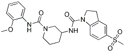 N-(1-([(2-METHOXYPHENYL)AMINO]CARBONYL)PIPERIDIN-3-YL)-5-(METHYLSULFONYL)INDOLINE-1-CARBOXAMIDE Struktur