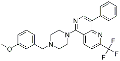 5-[4-(3-METHOXYBENZYL)PIPERAZIN-1-YL]-8-PHENYL-2-(TRIFLUOROMETHYL)-1,6-NAPHTHYRIDINE Struktur