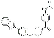 N-[4-((4-[4-(1-BENZOFURAN-2-YL)PHENOXY]PIPERIDIN-1-YL)CARBONYL)PHENYL]ACETAMIDE Struktur