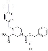 4-(4-TRIFLUOROMETHYL-BENZYL)-PIPERAZINE-1,3-DICARBOXYLIC ACID 1-BENZYL ESTER HYDROCHLORIDE Struktur