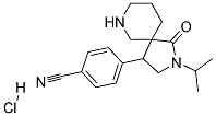 4-(2-ISOPROPYL-1-OXO-2,7-DIAZASPIRO[4.5]DECAN-4-YL)BENZONITRILE HYDROCHLORIDE Struktur