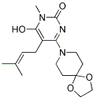 4-(1,4-DIOXA-8-AZASPIRO[4.5]DEC-8-YL)-6-HYDROXY-1-METHYL-5-(3-METHYLBUT-2-ENYL)PYRIMIDIN-2(1H)-ONE Struktur