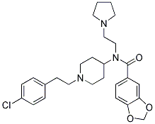 N-(1-[2-(4-CHLOROPHENYL)ETHYL]PIPERIDIN-4-YL)-N-(2-PYRROLIDIN-1-YLETHYL)-1,3-BENZODIOXOLE-5-CARBOXAMIDE Struktur