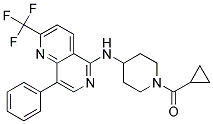 N-[1-(CYCLOPROPYLCARBONYL)PIPERIDIN-4-YL]-8-PHENYL-2-(TRIFLUOROMETHYL)-1,6-NAPHTHYRIDIN-5-AMINE Struktur