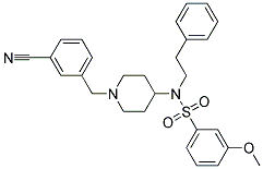 N-[1-(3-CYANOBENZYL)PIPERIDIN-4-YL]-3-METHOXY-N-(2-PHENYLETHYL)BENZENESULFONAMIDE Struktur