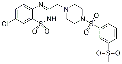 7-CHLORO-3-[(4-([3-(METHYLSULFONYL)PHENYL]SULFONYL)PIPERAZIN-1-YL)METHYL]-2H-1,2,4-BENZOTHIADIAZINE 1,1-DIOXIDE Struktur