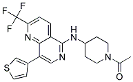 N-(1-ACETYLPIPERIDIN-4-YL)-8-(3-THIENYL)-2-(TRIFLUOROMETHYL)-1,6-NAPHTHYRIDIN-5-AMINE Struktur