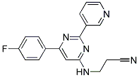 3-([6-(4-FLUOROPHENYL)-2-PYRIDIN-3-YLPYRIMIDIN-4-YL]AMINO)PROPANENITRILE Struktur