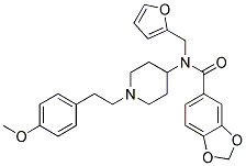 N-(2-FURYLMETHYL)-N-(1-[2-(4-METHOXYPHENYL)ETHYL]PIPERIDIN-4-YL)-1,3-BENZODIOXOLE-5-CARBOXAMIDE Struktur