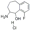 6-AMINO-4-FLUORO-6,7,8,9-TETRAHYDRO-5H-BENZOCYCLOHEPTEN-5-OL HYDROCHLORIDE Struktur