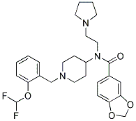 N-(1-[2-(DIFLUOROMETHOXY)BENZYL]PIPERIDIN-4-YL)-N-(2-PYRROLIDIN-1-YLETHYL)-1,3-BENZODIOXOLE-5-CARBOXAMIDE Struktur