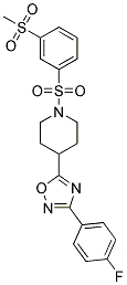 4-[3-(4-FLUOROPHENYL)-1,2,4-OXADIAZOL-5-YL]-1-([3-(METHYLSULFONYL)PHENYL]SULFONYL)PIPERIDINE Struktur