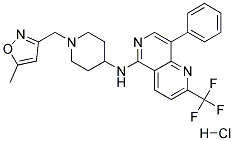 N-(1-[(5-METHYLISOXAZOL-3-YL)METHYL]PIPERIDIN-4-YL)-8-PHENYL-2-(TRIFLUOROMETHYL)-1,6-NAPHTHYRIDIN-5-AMINE HYDROCHLORIDE Struktur