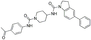 N-(1-([(4-ACETYLPHENYL)AMINO]CARBONYL)PIPERIDIN-4-YL)-5-PHENYLINDOLINE-1-CARBOXAMIDE Struktur