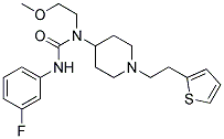 N'-(3-FLUOROPHENYL)-N-(2-METHOXYETHYL)-N-(1-[2-(2-THIENYL)ETHYL]PIPERIDIN-4-YL)UREA Struktur