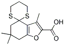 3,6,6-TRIMETHYL-6,7-DIHYDRO-5H-SPIRO[1-BENZOFURAN-4,2'-[1,3]DITHIANE]-2-CARBOXYLIC ACID Struktur