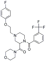 4-((4-[2-(4-FLUOROPHENOXY)ETHYL]-1-[3-(TRIFLUOROMETHYL)BENZOYL]PIPERAZIN-2-YL)CARBONYL)MORPHOLINE Struktur