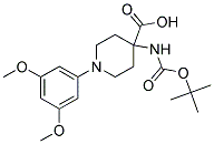 4-(TERT-BUTOXYCARBONYLAMINO)-1-(3,5-DIMETHOXYPHENYL)PIPERIDINE-4-CARBOXYLIC ACID Struktur