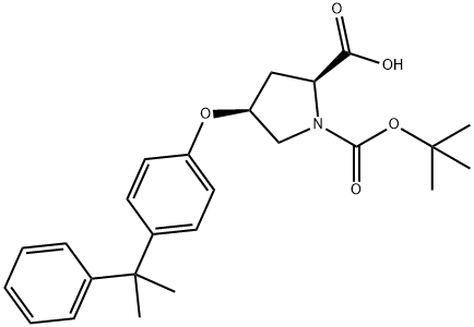 (2S,4S)-1-(TERT-BUTOXYCARBONYL)-4-[4-(1-METHYL-1-PHENYLETHYL)PHENOXY]-2-PYRROLIDINECARBOXYLIC ACID Struktur