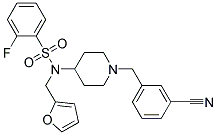 N-[1-(3-CYANOBENZYL)PIPERIDIN-4-YL]-2-FLUORO-N-(2-FURYLMETHYL)BENZENESULFONAMIDE Struktur