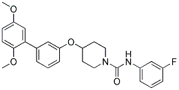 4-[(2',5'-DIMETHOXYBIPHENYL-3-YL)OXY]-N-(3-FLUOROPHENYL)PIPERIDINE-1-CARBOXAMIDE Struktur