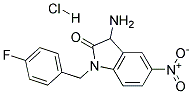 3-AMINO-1-(4-FLUORO-BENZYL)-5-NITRO-1,3-DIHYDRO-INDOL-2-ONE HYDROCHLORIDE Struktur