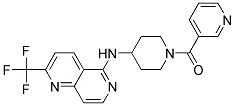 N-[1-(PYRIDIN-3-YLCARBONYL)PIPERIDIN-4-YL]-2-(TRIFLUOROMETHYL)-1,6-NAPHTHYRIDIN-5-AMINE Struktur