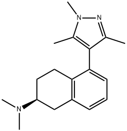 (2S)-(+)-5-(1,3,5-TRIMETHYLPYRAZOL-4-YL)-2-(DIMETHYLAMINO)TETRALIN Struktur