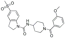 N-[1-(3-METHOXYBENZOYL)PIPERIDIN-4-YL]-5-(METHYLSULFONYL)INDOLINE-1-CARBOXAMIDE Struktur