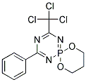 2-PHENYL-4-(TRICHLOROMETHYL)-7,11-DIOXA-1,3,5-TRIAZA-6LAMBDA~5~-PHOSPHASPIR O[5.5]UNDECA-1,3,5-TRIENE Struktur