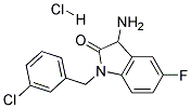 3-AMINO-1-(3-CHLORO-BENZYL)-5-FLUORO-1,3-DIHYDRO-INDOL-2-ONE HYDROCHLORIDE Struktur