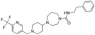 N-(2-PHENYLETHYL)-4-(1-([6-(TRIFLUOROMETHYL)PYRIDIN-3-YL]METHYL)PIPERIDIN-4-YL)-1,4-DIAZEPANE-1-CARBOXAMIDE Struktur