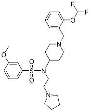 N-(1-[2-(DIFLUOROMETHOXY)BENZYL]PIPERIDIN-4-YL)-3-METHOXY-N-(2-PYRROLIDIN-1-YLETHYL)BENZENESULFONAMIDE Struktur