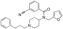 3-CYANO-N-(2-FURYLMETHYL)-N-[1-(3-PHENYLPROPYL)PIPERIDIN-4-YL]BENZAMIDE Struktur