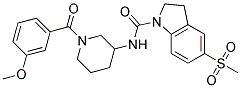 N-[1-(3-METHOXYBENZOYL)PIPERIDIN-3-YL]-5-(METHYLSULFONYL)INDOLINE-1-CARBOXAMIDE Struktur