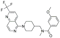 3-METHOXY-N-METHYL-N-((1-[2-(TRIFLUOROMETHYL)-1,6-NAPHTHYRIDIN-5-YL]PIPERIDIN-4-YL)METHYL)BENZAMIDE Struktur