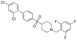 4-[(2',4'-DICHLOROBIPHENYL-4-YL)SULFONYL]-1-(2,4,6-TRIFLUOROBENZYL)PIPERIDINE Struktur