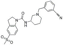 N-[1-(3-CYANOBENZYL)PIPERIDIN-3-YL]-5-(METHYLSULFONYL)INDOLINE-1-CARBOXAMIDE Struktur