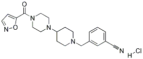 3-((4-[4-(ISOXAZOL-5-YLCARBONYL)PIPERAZIN-1-YL]PIPERIDIN-1-YL)METHYL)BENZONITRILE HYDROCHLORIDE Struktur