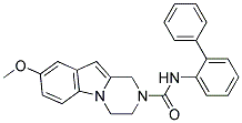 N-BIPHENYL-2-YL-8-METHOXY-3,4-DIHYDROPYRAZINO[1,2-A]INDOLE-2(1H)-CARBOXAMIDE Struktur