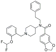 N-(1-[2-(DIFLUOROMETHOXY)BENZYL]PIPERIDIN-4-YL)-N-(2-PHENYLETHYL)-1,3-BENZODIOXOLE-5-CARBOXAMIDE Struktur