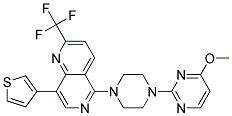 5-[4-(4-METHOXYPYRIMIDIN-2-YL)PIPERAZIN-1-YL]-8-(3-THIENYL)-2-(TRIFLUOROMETHYL)-1,6-NAPHTHYRIDINE Struktur